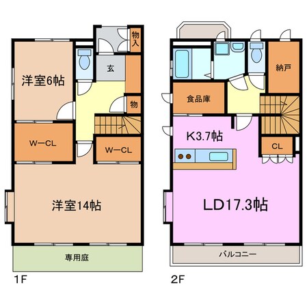 原田様メゾネットの物件間取画像